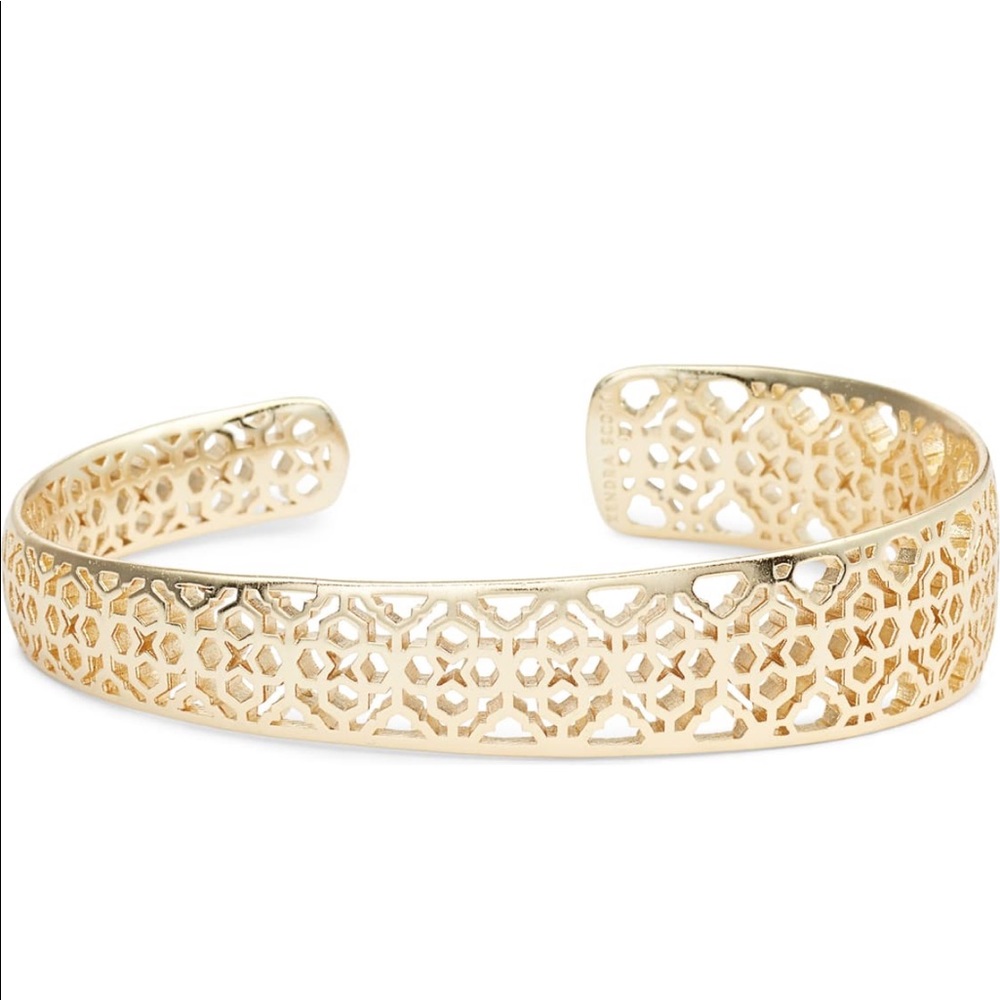 NWT KENDRA SCOTT gold filigree cuff bracelet